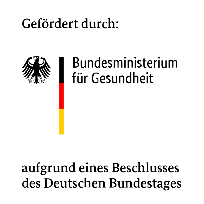 Siegel: Gefördert durch das Bundesministerium für Gesundheit