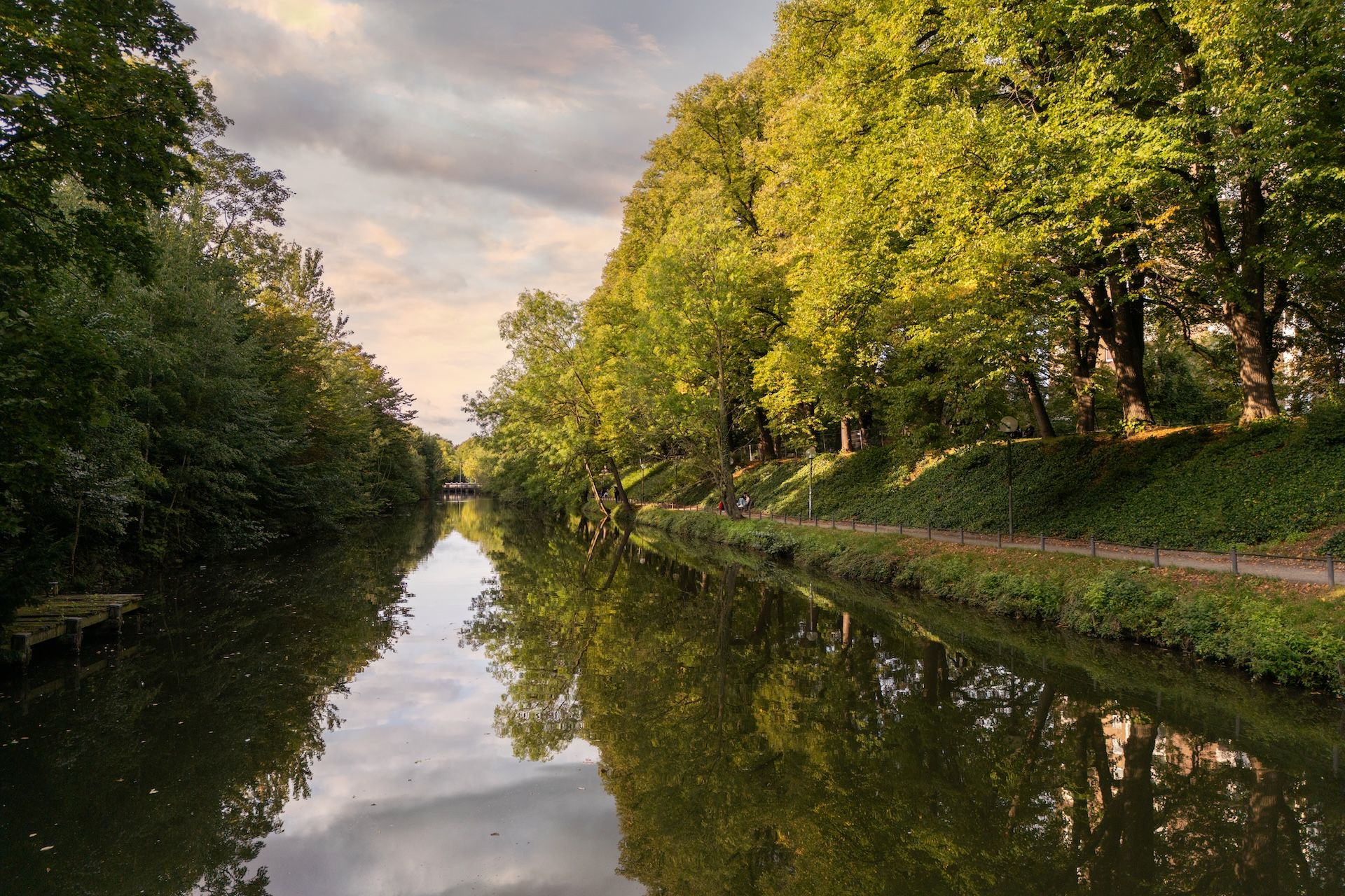 Blick auf das Wasser am Herrenteichswall
